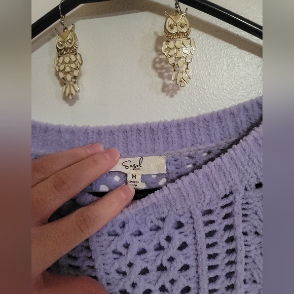 NWOT. Lavender Chenille Sweater - Picture 3 of 4